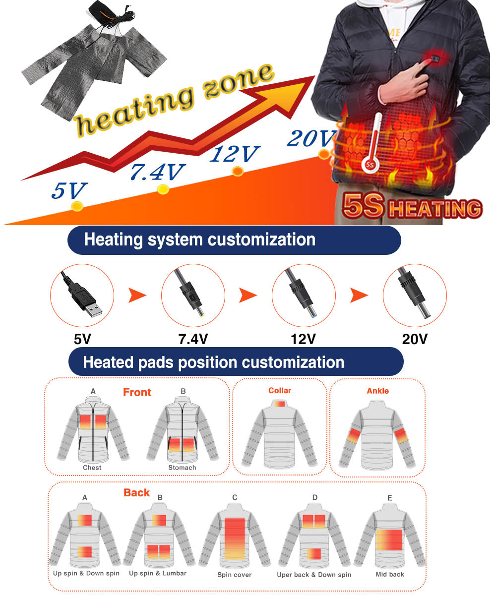 Vinmori Heated Apparel Fan Cooling Clothing Jacket & Vest & Socks