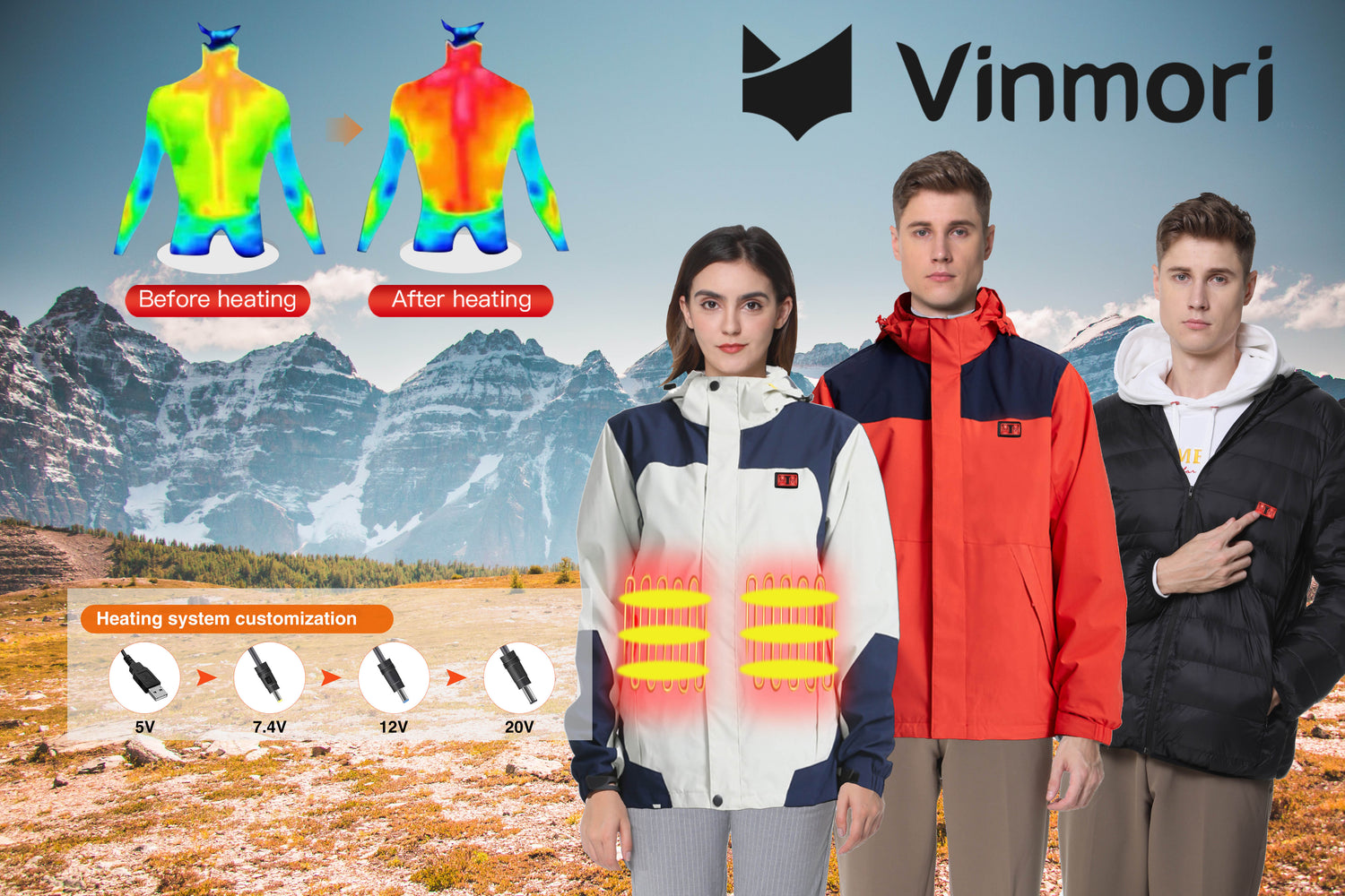 Vinmori Heated Apparel Fan Cooling Clothing Jacket & Vest & Socks